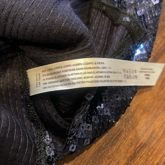 NWT Free People Women's Blue Sassy Sequin Tank Top Size S Lace V-Neck Intimately - Picture 13 of 14